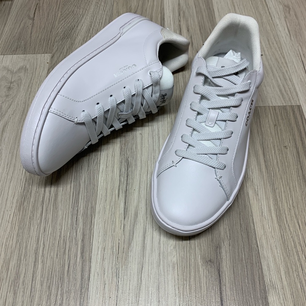 New COACH Clip Leather Low Top Sneaker Men’s Size 9.5 / Women's Size 11 /White - Picture 5 of 12